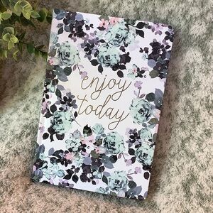 Floral "Enjoy Today" Hardcover Notebook Journal Holographic page trim NWT 80pgs